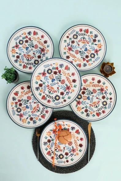 Keramika Keraart Springtime Servis Tabağı 26 Cm 6 Adet - 19558 - Resim 4