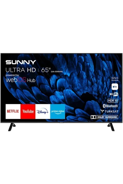 Sunny SN65FMN252 Frameless 4K Ultra HD 65" 165 Ekran Uydu Alıcılı webOS Smart LED TV