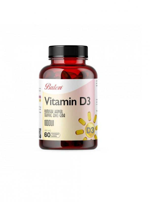 Balen Vitamin D3 Yumuşak Kapsül 450 mg 60 Kapsül