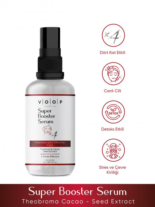 VOOP Super Booster 4 Kat Etkili Cacao Seed Extract Serum 30 Ml - 3