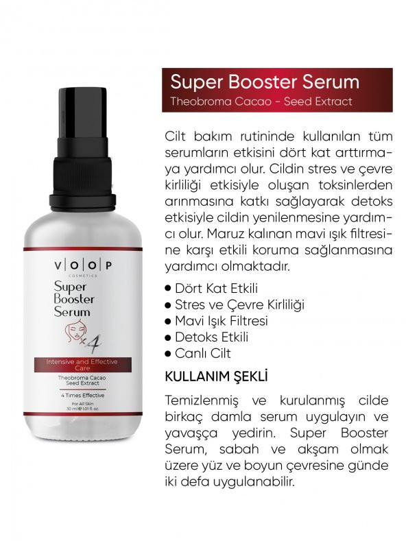 VOOP Super Booster 4 Kat Etkili Cacao Seed Extract Serum 30 Ml - 5