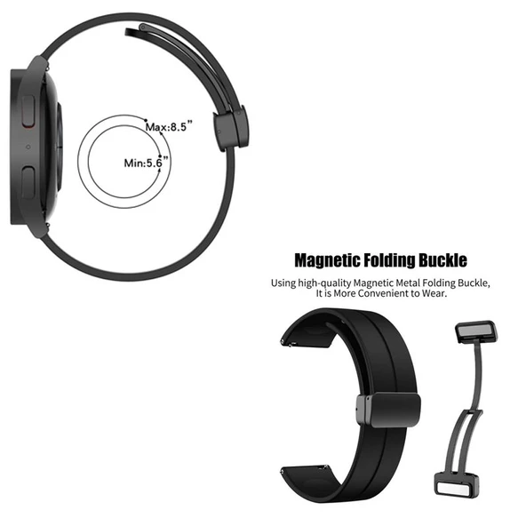 Gpack Fossil Sport Smartwatch 43mm Kordon Silikon Mıknatıslı Ayarlanabilir HS19 - 2