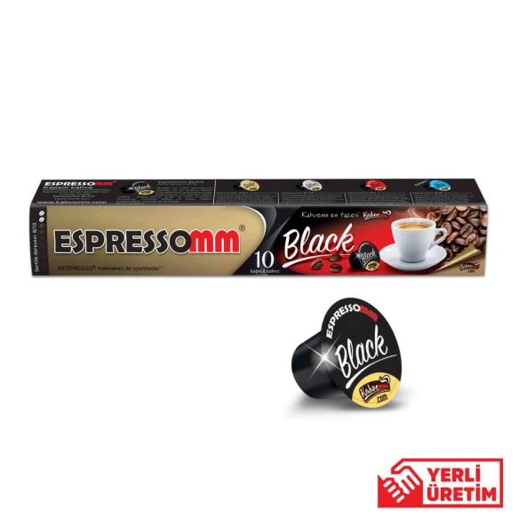 Espressomm Black Nespresso Compatible Coffee Capsul (10 Pieces) - Pbt