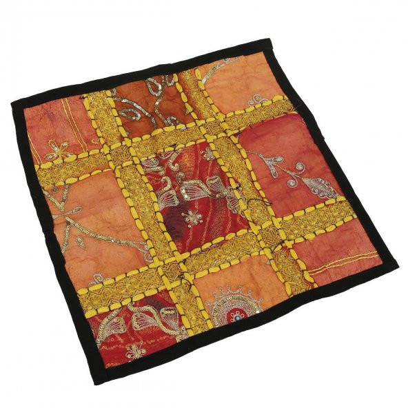 HİNDİSTAN EL İŞLEMELİ PATCHWORK MİNDER KILIFI 3 RENK   42*42 CM