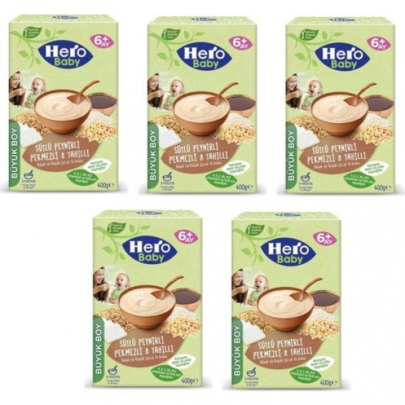 Herobaby Sütlü Tahıllı Peynirli Pekmezli 400 Gr x 5 Adet