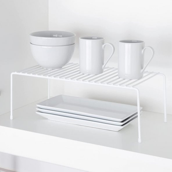 TEL ORGANİZER DOLAP DEPOLAMA RAFI 2LI SET 22X40CM BEYAZ