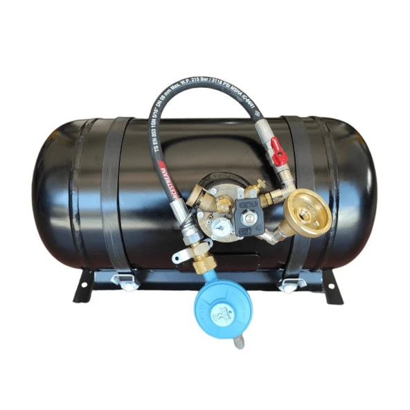 Karavan Lpg Tankı Yatay 22 Litre Kullanıma Hazır Set