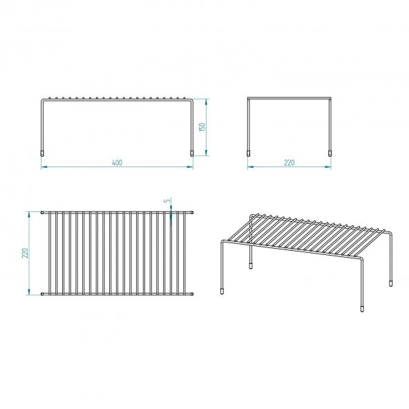 TEL ORGANİZER DOLAP DEPOLAMA RAFI 4LÜ SET 22X40CM BEYAZ - 6