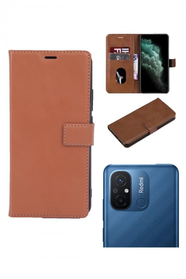 Xiaomi Redmi 12C Uyumlu Kamera Korumalı Cüzdanlı ve Kapaklı Kılıf - 2