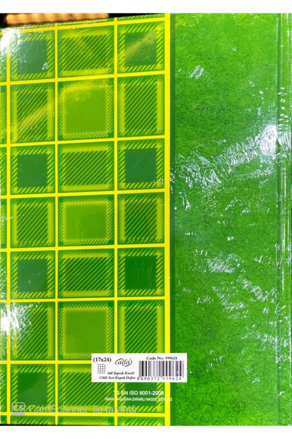 Lacivert  17*24 Defter Sert Kapak 160 Yaprak Kareli