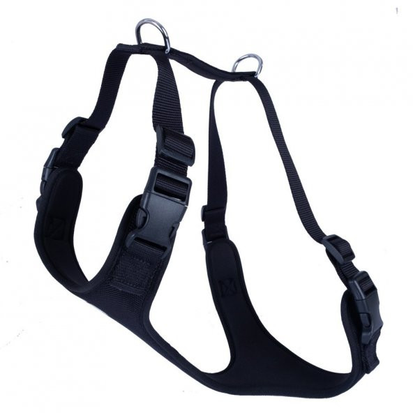 Doggie Havalı Dokuma Göğüs Tasması Siyah 2.5*65-75 cm (ADGT XL)