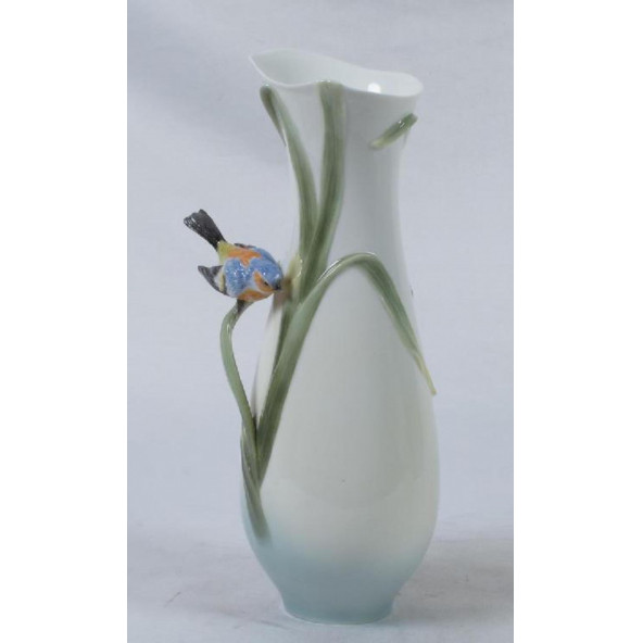 VERONESE BİBLOLAR - Wise Porselen-KUŞLU VAZO-15-10,5-30,5 CM-JAP20301AA ürün görseli