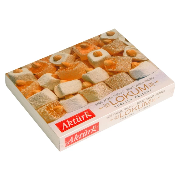 Aktürk Lokum Sade ve Beyaz Fındıklı 750 gr