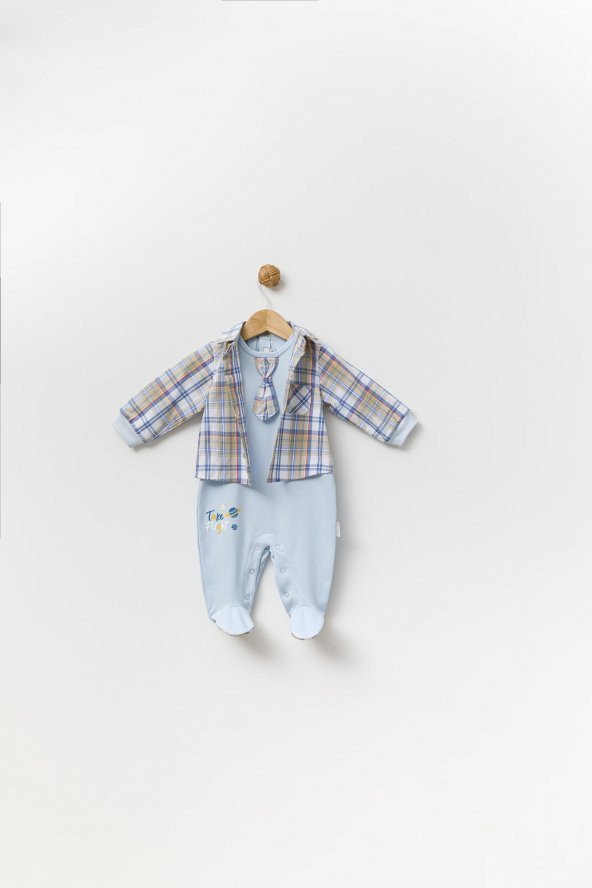 Kravatlı Bayramlık Erkek Bebek Gömlek Tulum 13887 - 4