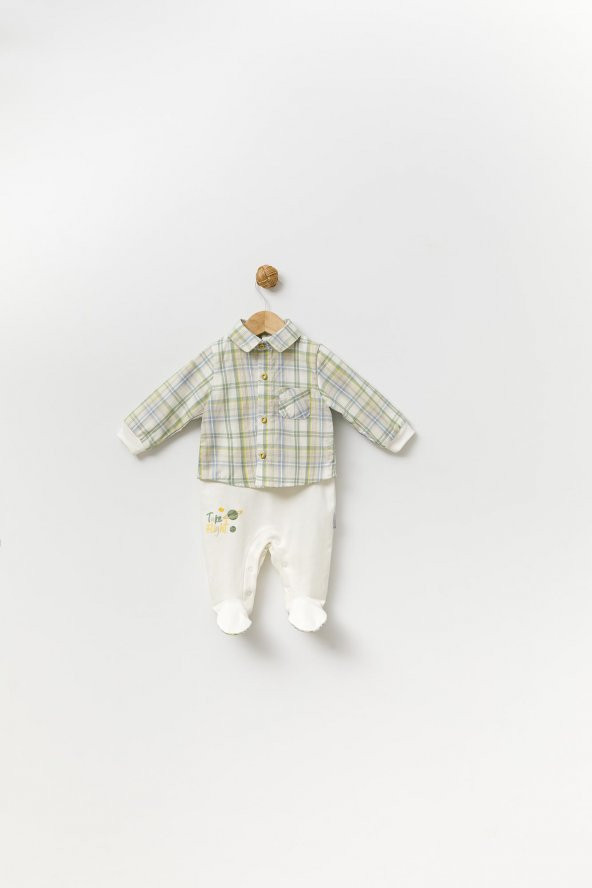 Kravatlı Bayramlık Erkek Bebek Gömlek Tulum 13887 - 3