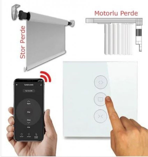 Dokunmatik Wifi Akıllı Perde Motoru Açma Kapama Anahtarı Tuya App