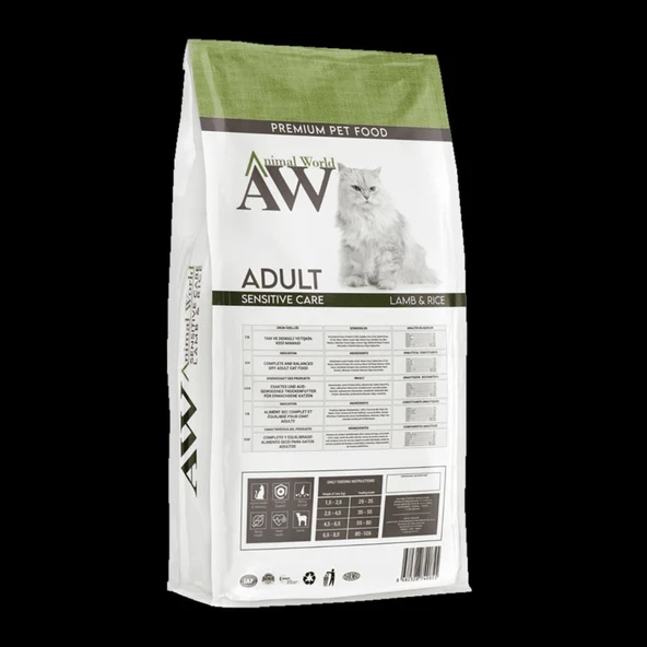Animal World 1,5 kg Kedi Sensitive Lamb & Rice - 2