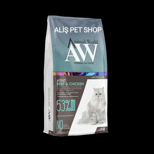 Animal world 1,5 kg Kedi Multicolor Beef &Chicken - 1