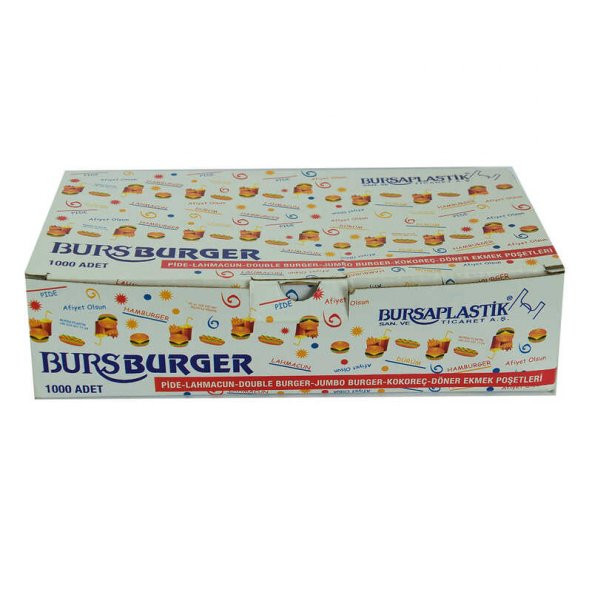 Bursburger Pide Lahmacun Burger Kokoreç Döner Ekmek Hışır Poşeti 13X26 1000 Adet - 2