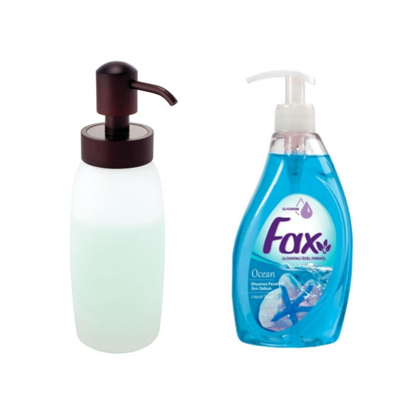 SIA-BOSP053 BUZ DESENLİ CAM SIVI SABUNLUK VE 1 ADET 400 ML SIVI SABUN OKYANUS KOKULU - Resim 2