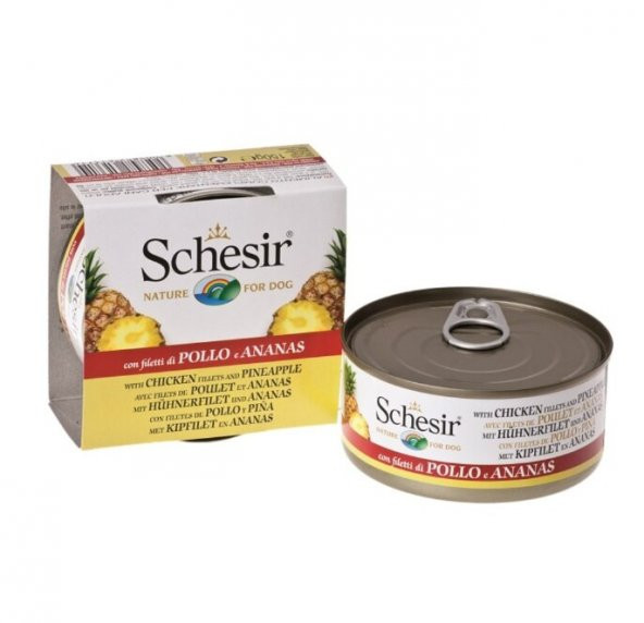 Schesir tavuklu ve ananaslı köpek konserve 150 gr