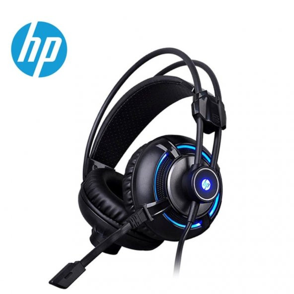 HP H300 Oyuncu Kulaklık, Kulak Üstü Mikrofonlu Ses Kontrol ve LED