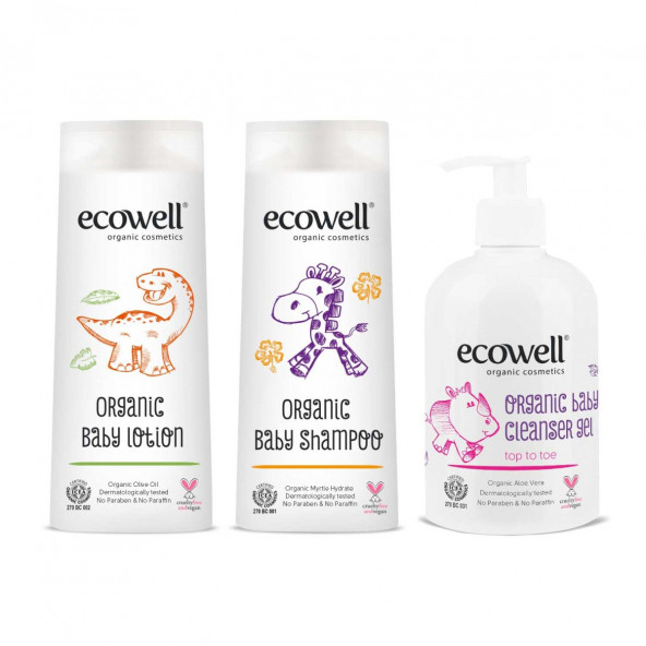 Ecowell 91572 Organik Bebek Bakım Seti 3 Ürün