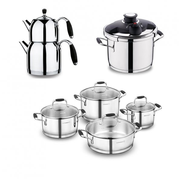 Korkmaz Flora 14 Parça Hiper Set Siyah A1758 - 2