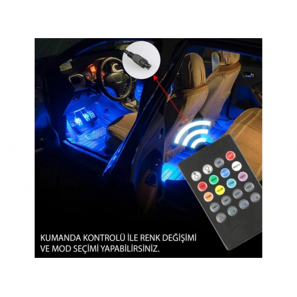 4 Parçalı Uzaktan Kumanda Kontrollü Atmosfer Işık 36 LED AA164 - 4