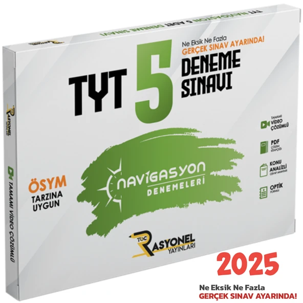 2025 TYT Tüm Dersler Navigasyon 5'li Genel Deneme Seti (ÖSYM AYARINDA) - 2