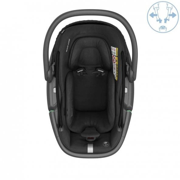 Maxi-Cosi Coral 360 Dönebilir Yatabilir 2si Bir Arada Modüler Ana Kucağı ve Oto Koltuğu Essential Black - 4