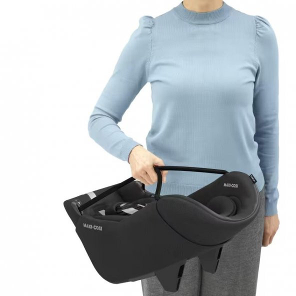 Maxi-Cosi Coral 360 Dönebilir Yatabilir İsofix Bazalı 2si Bir Arada Ana Kucağı ve Oto Koltuğu Essential Black - 4