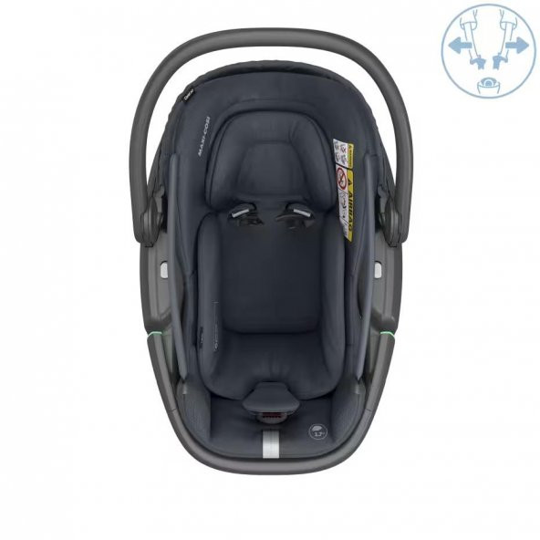 Maxi-Cosi Coral 360 Dönebilir Yatabilir İsofix Bazalı 2si Bir Arada Ana Kucağı ve Oto Koltuğu Essential Graphite - 10