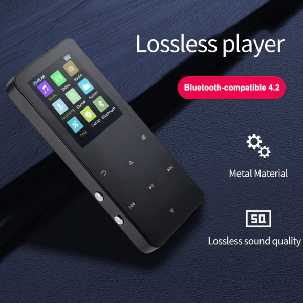 Bluetooth Lu Mp3-mp4 Çalar Ses Kayıt Fm Radyolu Şarjlı Mp4 Player Dahili Hoparlör 8GB Hafızalı - 7