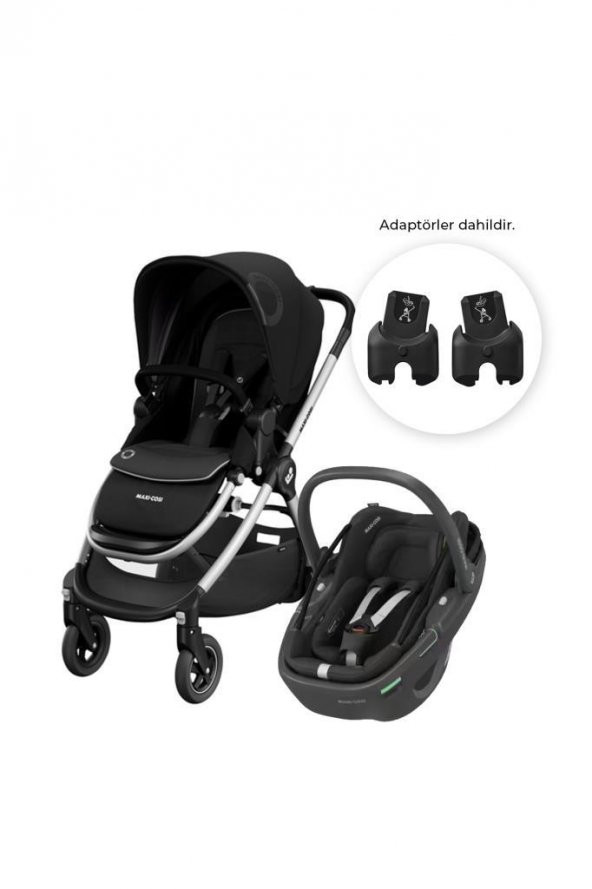Maxi-Cosi Adorra2-Coral 360 Modüler Ana Kucaklı Çift Yönlü Seyahat Sistem Bebek Arabası Essential Black