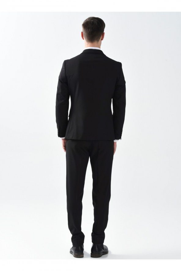 Normal Bel Slim Fit Siyah Erkek Takım Elbise Tk1000600245 - 4