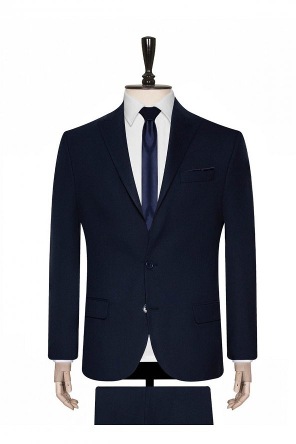 Normal Bel Slim Fit Mavi Erkek Takım Elbise Tk1000600225 - 2
