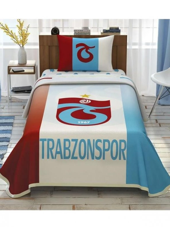 Taç Lisanslı Pike Takımı Tek Kişilik Trabzonspor Striped