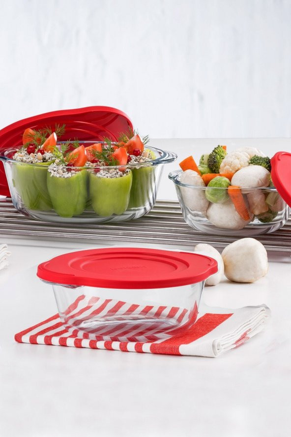 3lü Borcam Tencere Seti Kapaklı 840 cc - 1450 cc- 2100cc