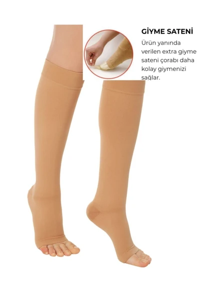 DİZ ALTI VARİS ÇORABI AÇIK BURUN ORTA BASINÇ VARİTEKS 912 - 2
