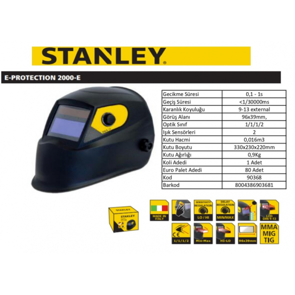 Stanley E-Protectİon 2000-E Kaynak Maskesi