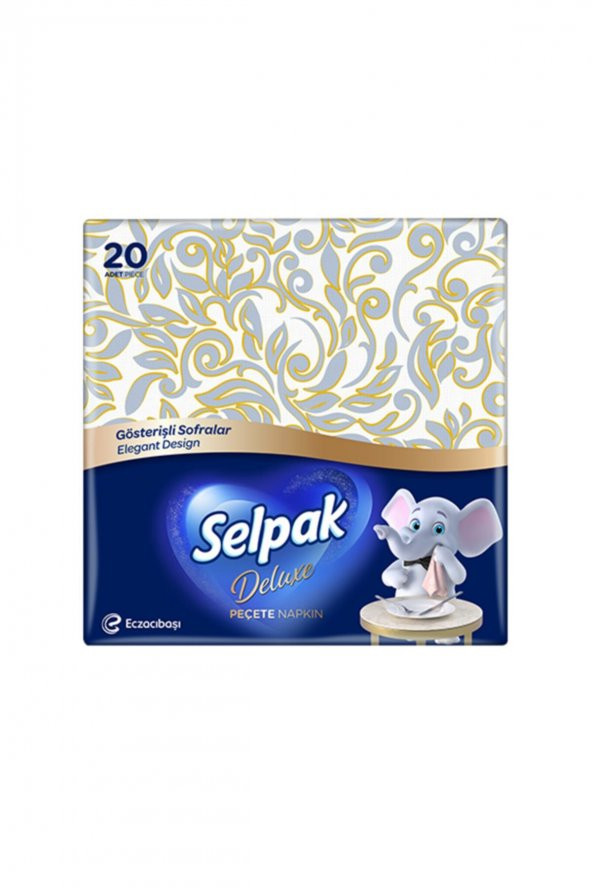 Selpak Deluxe Peçete 20li- 4lü Paket- YESİL-selpakyesildesenli