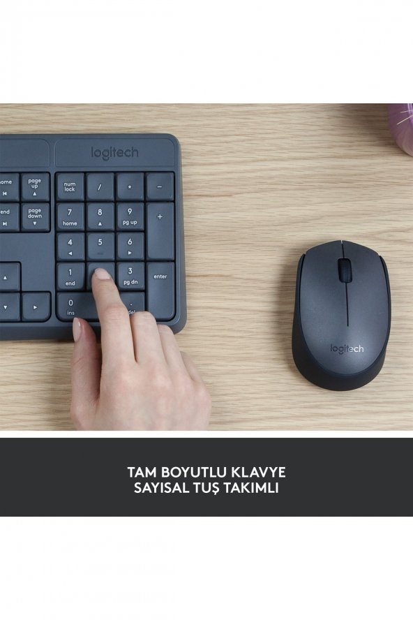 Mk235 Usb Kablosuz Türkçe Klavye Mouse Seti - Siyah - 2