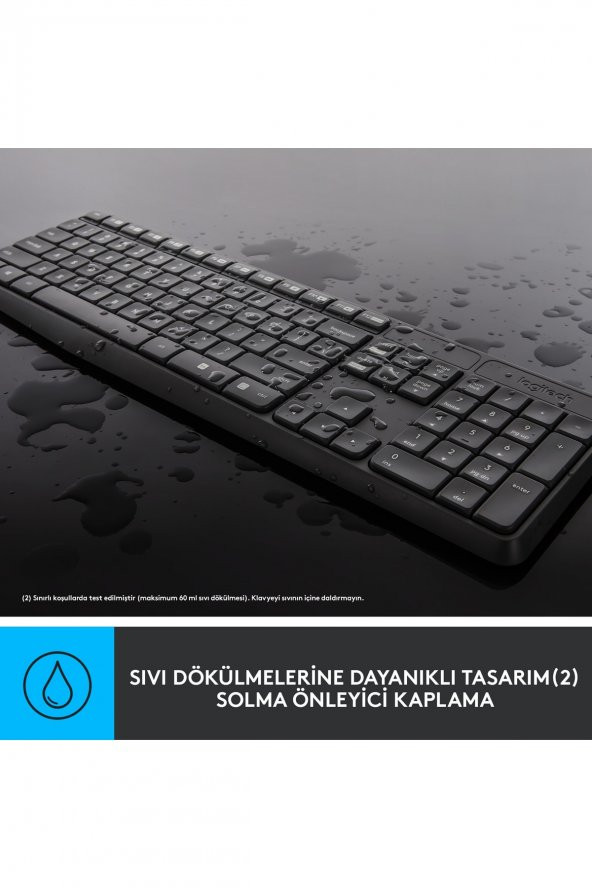 Mk235 Usb Kablosuz Türkçe Klavye Mouse Seti - Siyah - 3