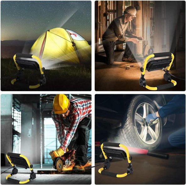 AYARLANABİLİR SEYYAR 50 W PROJEKTÖR, ŞANTİYE PROJEKTÖRÜ,TAŞINABİLİR ÇALIŞMA PROJEKTÖRÜ - 3