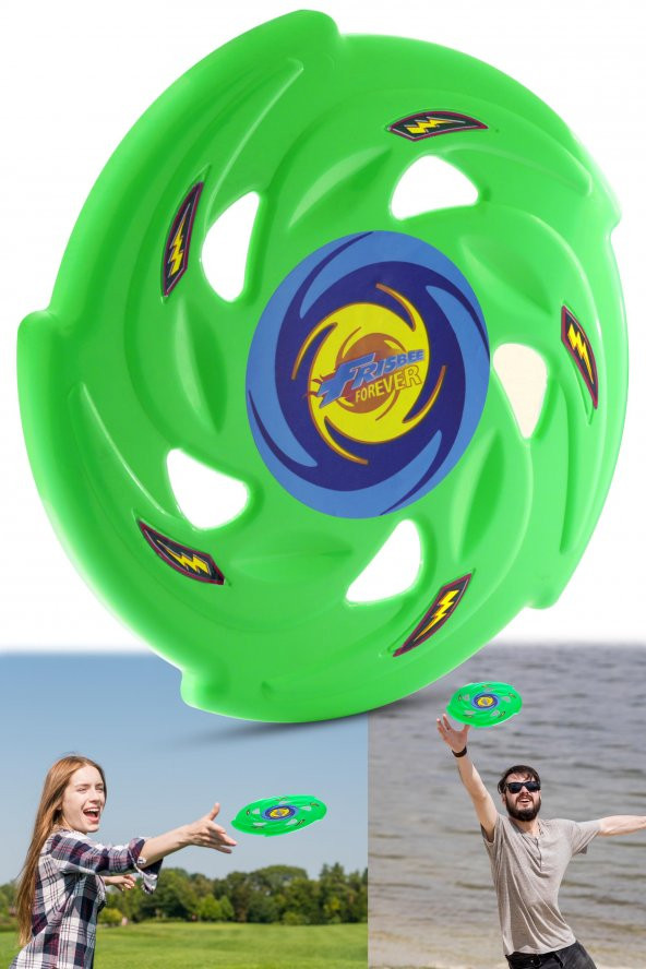 Frisbee Frizbi Fırlatma Diski Disk Atma Oyunu Çocuk Yetişkin Plaj Bahçe Oyuncak 24 cm Yeşil