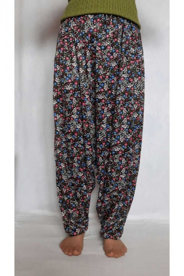 Çiçekli Yöresel Jarse Yukarıdan Ağlı Şalvar - 4