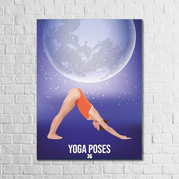 Yoga Serisi Yoga Poses-26 13,5x18 cm Ahşap Tablo, Yoga Tablo