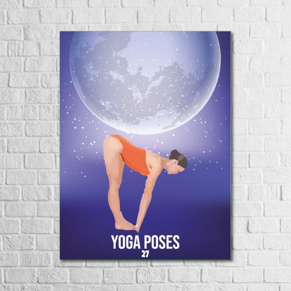 Yoga Serisi Yoga Poses-27 13,5x18 cm Ahşap Tablo, Yoga Tablo