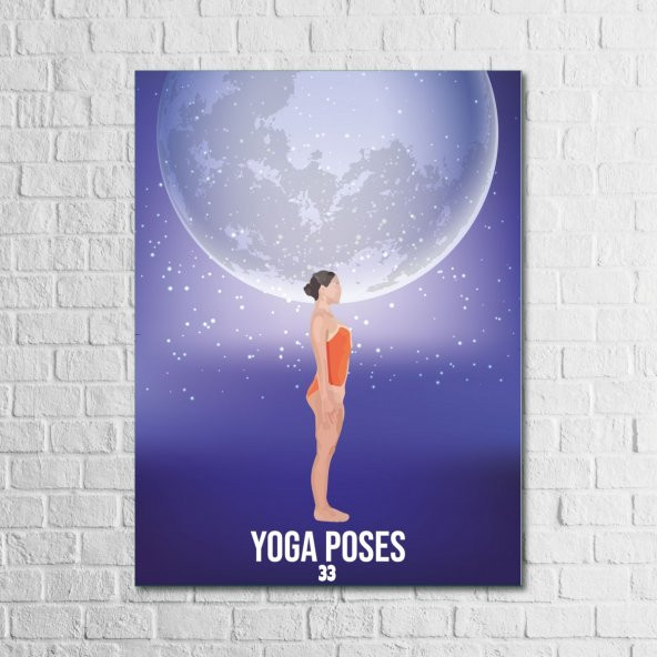 Yoga Serisi Yoga Poses-33 13,5x18 cm Ahşap Tablo, Yoga Tablo